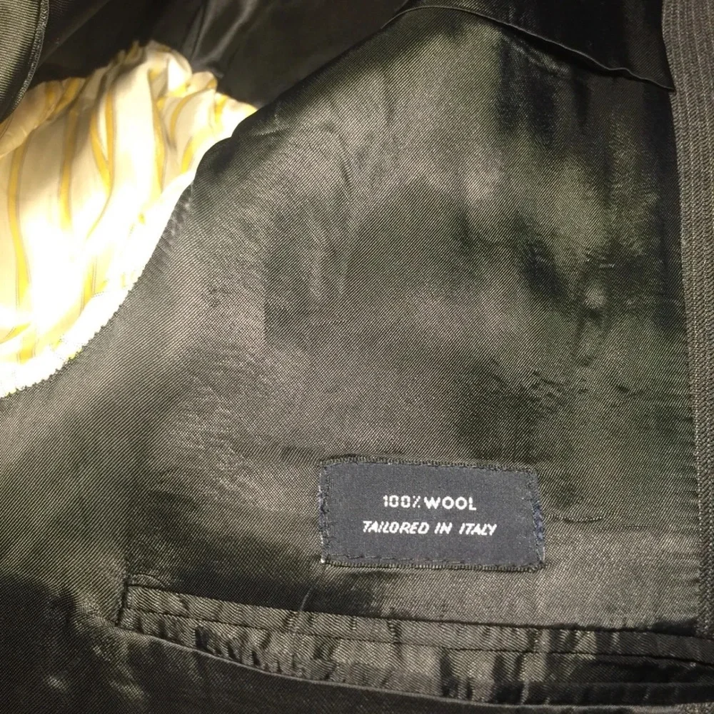 Faconnable Dark Gray Italian‎ Wool Men's Suit Jacket